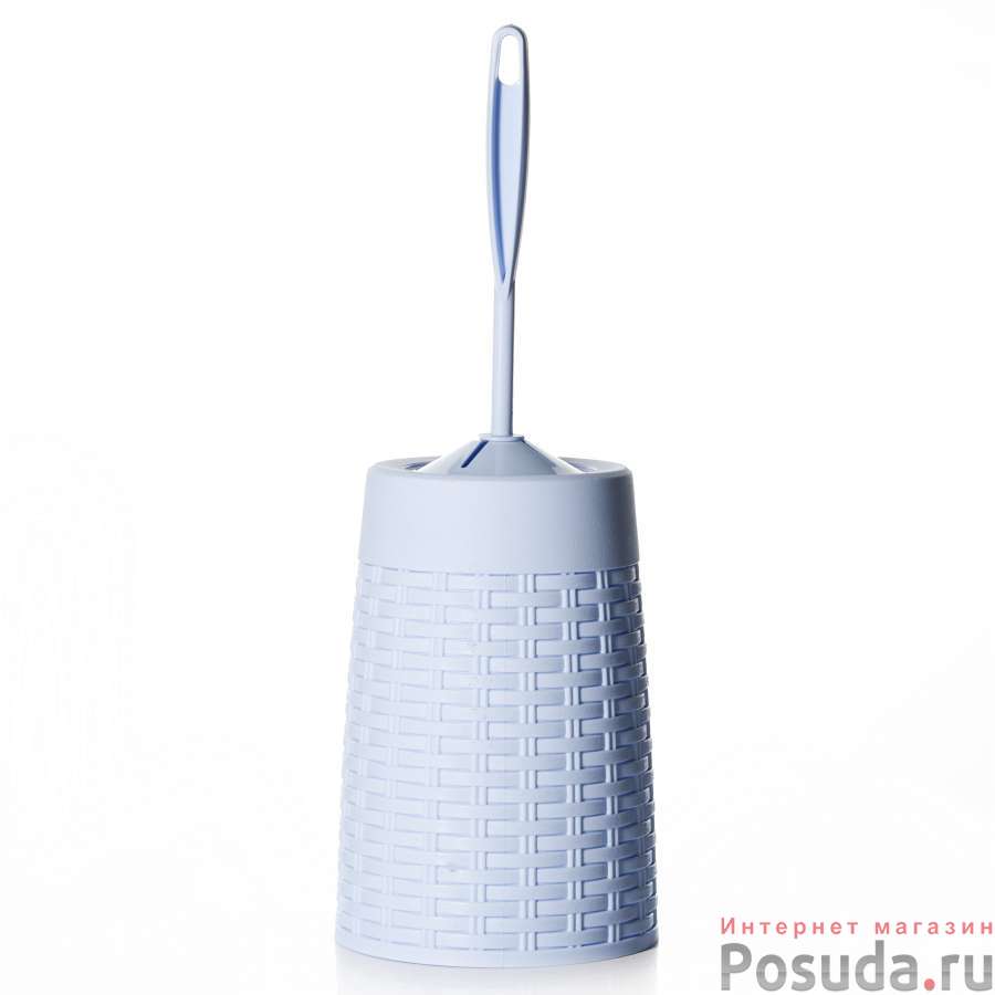 Ерш туалетный с подставкой Плетёнка (голуб.)