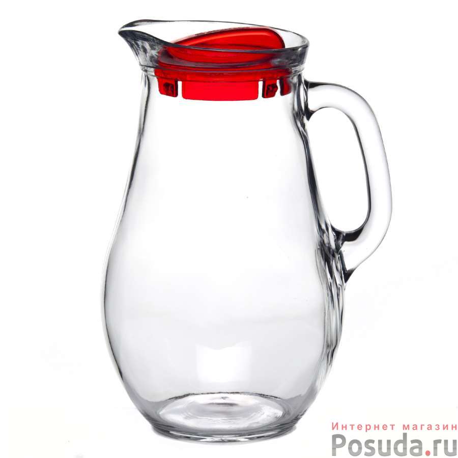 Кувшин Pasabahce "Bistro", с красной крышкой, 1850 мл