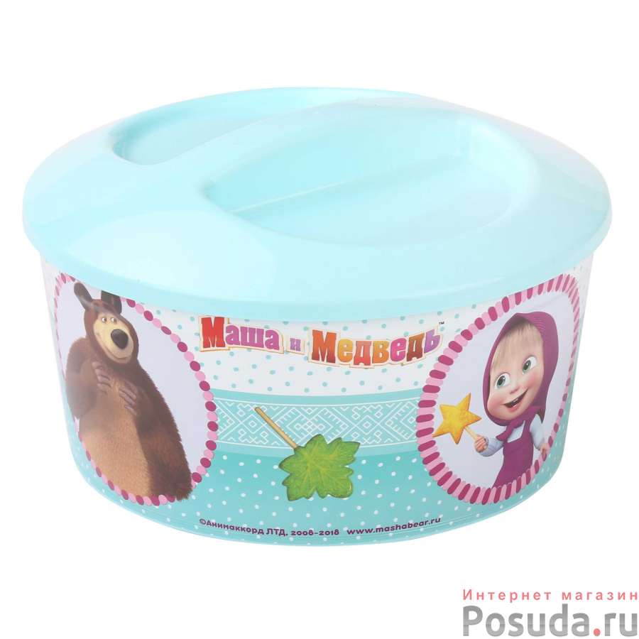 Шкатулка игрушечная Маша и Медведь круглая (цвет в ассортименте)