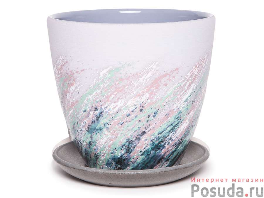 Горшок Живопись сиреневый крокус №2