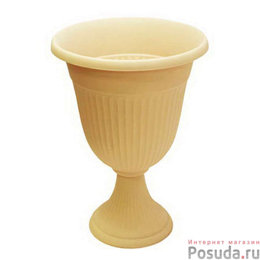 Кашпо-вазон Ливия d=300 мм высокий (белая глина)