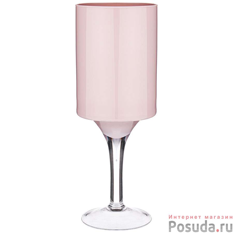 Подсвечник/ декоративная ваза на ножке Stelo rosato высота 40см диаметр 15см