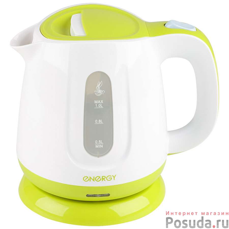 Чайник ENERGY E-234 (1л.), диск бело-зеленый