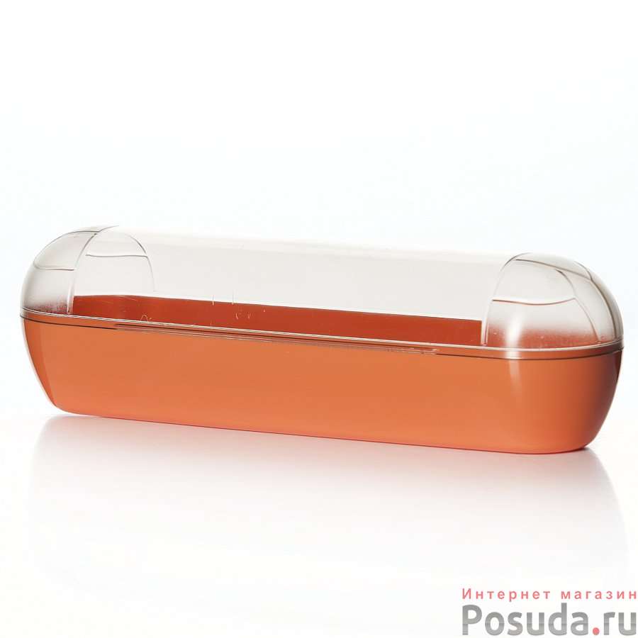 Контейнер для колбасных изделий 250х70х70 (прозрачный с оранжевым)