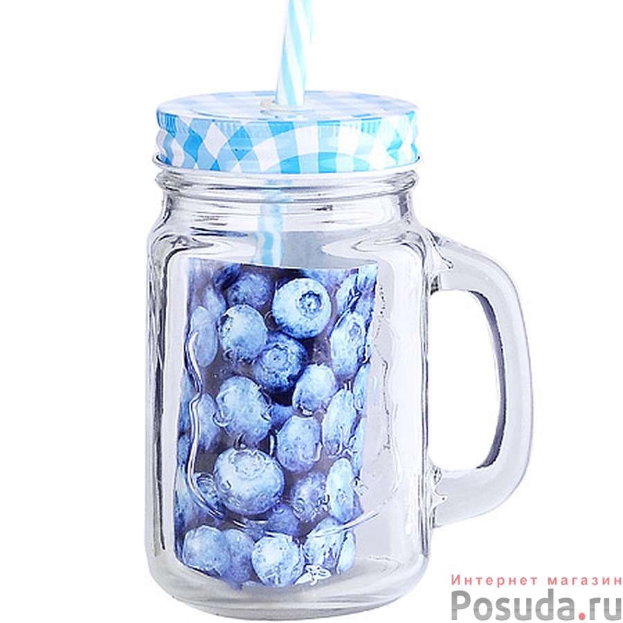 Кружка с крышкой и трубочкой 400мл