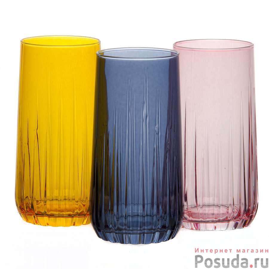 Набор стаканов цв. 3 шт. 360 мл