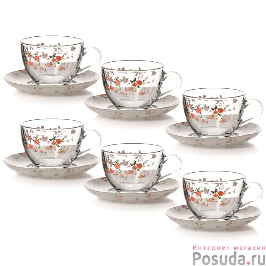 Чайный набор на 6 персон Pasabahce Provence, объем 215 мл
