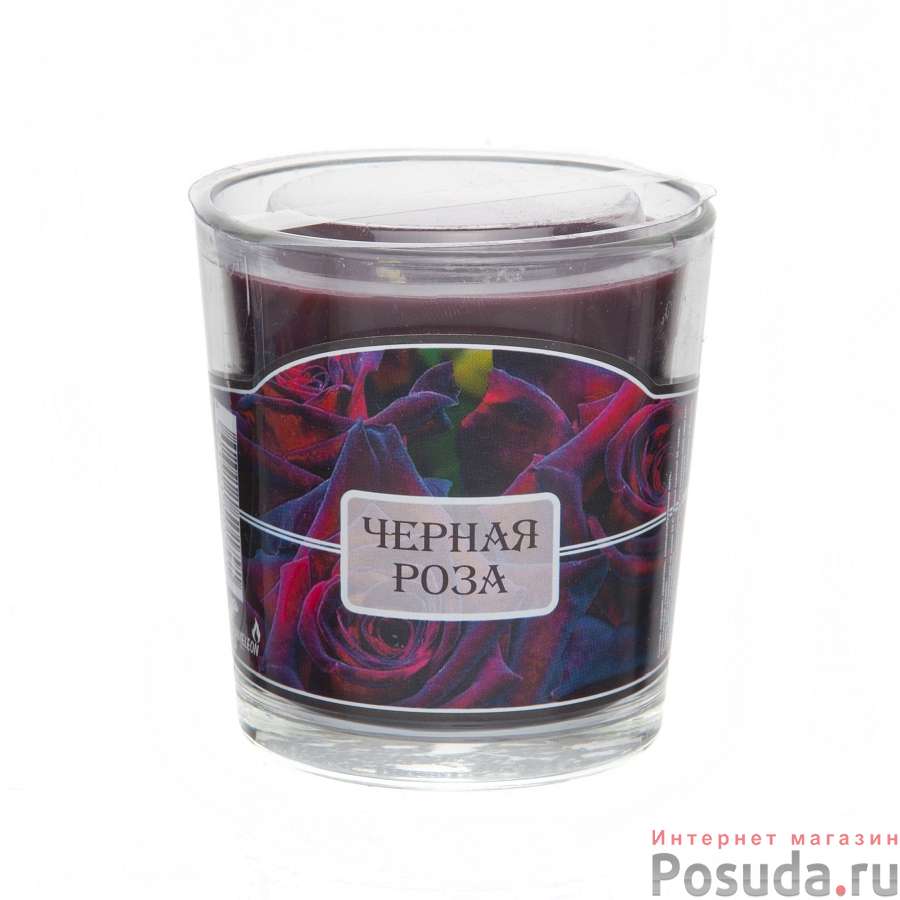 Ароматическая свеча в стакане "Черная роза"