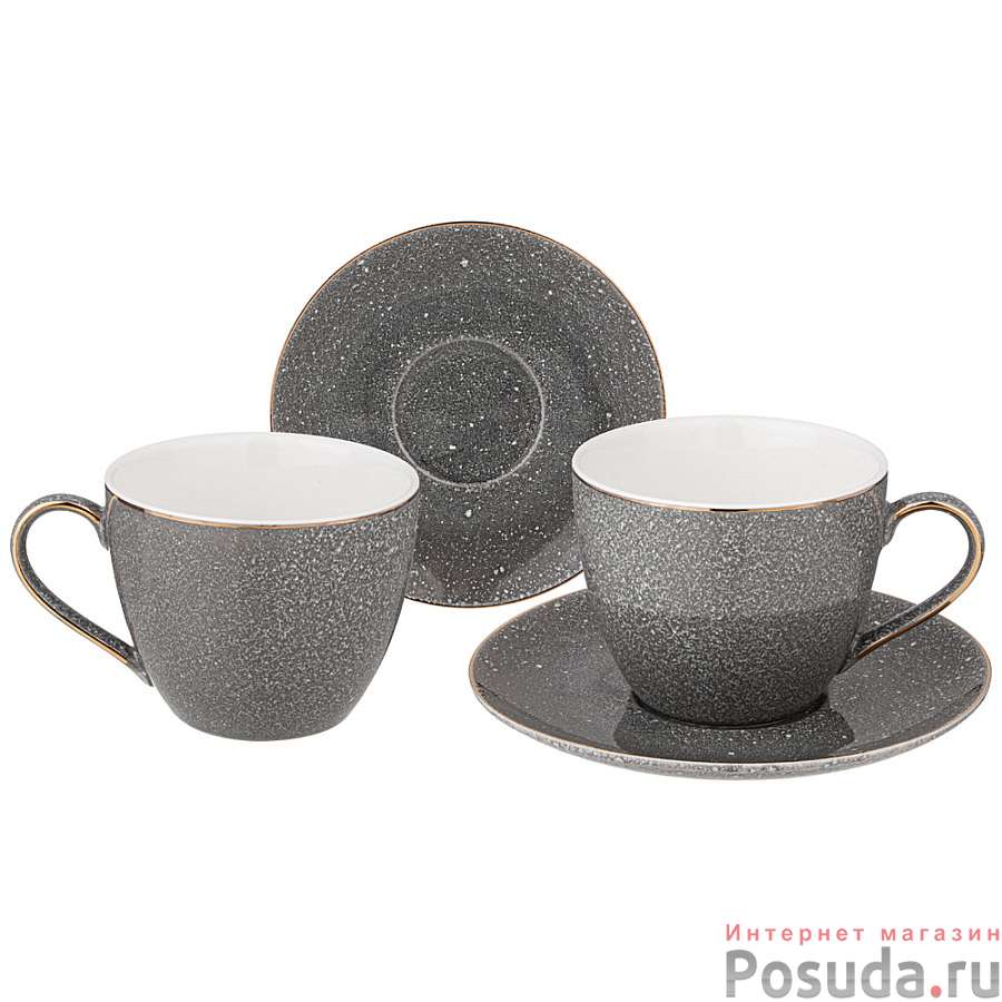 Чайный набор LEFARD "GRAIN" на 2 пер. 4 пр. 275 мл цвет серый