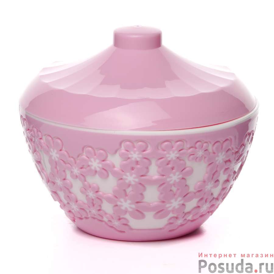 Сахарница с крышкой Дольче Вита 0,5 л (бело-роз.)