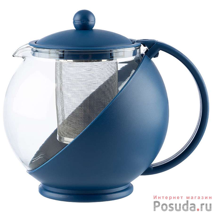 Чайник заварочный VARIATO, объем: 1,2 л, пластик корпус, фильтр из нерж стали, цвет: синий