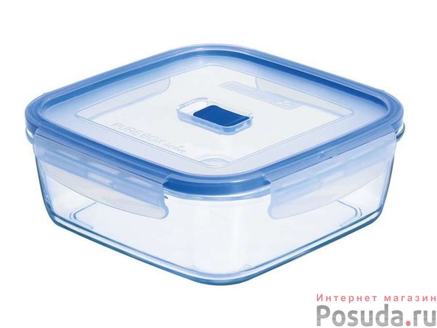 Контейнер Luminarc "Pure Box Active", цвет: прозрачный, синий, 1,22 л