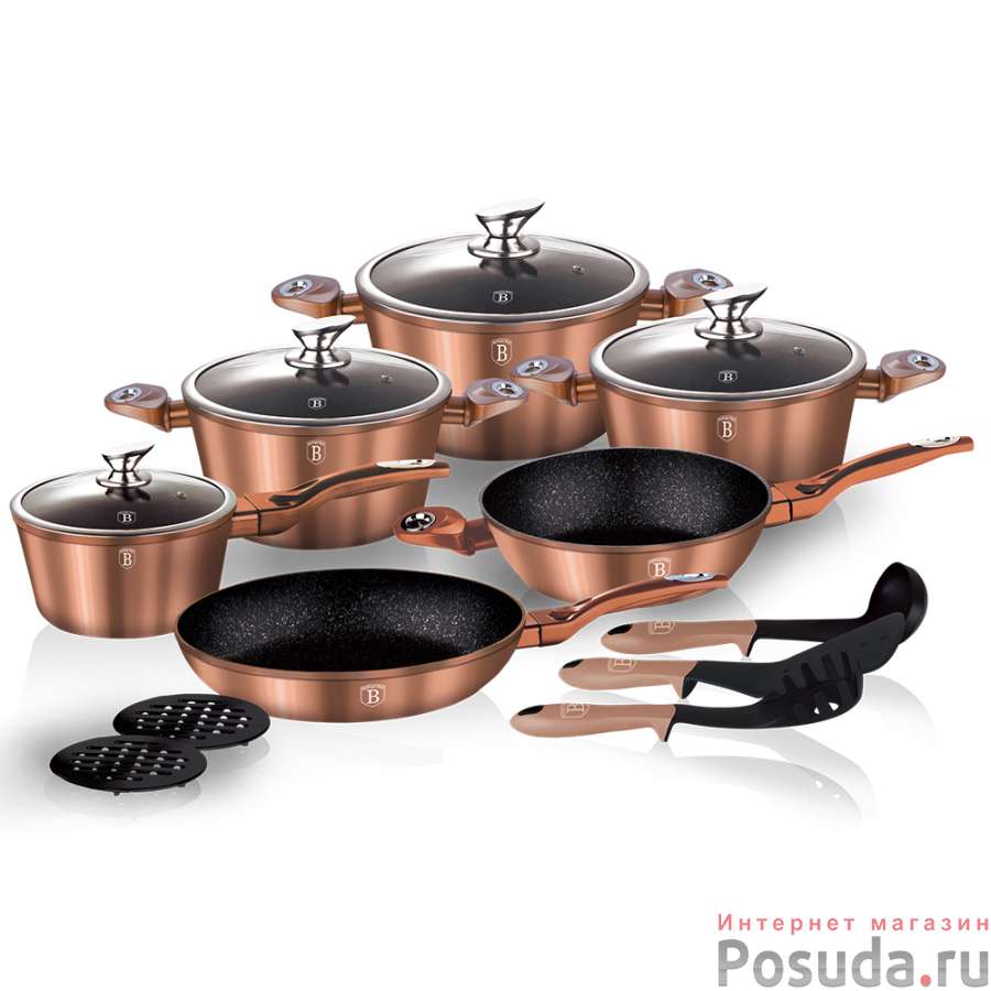 Набор посуды Berlinger Haus Copper Metallic, 15 предметов