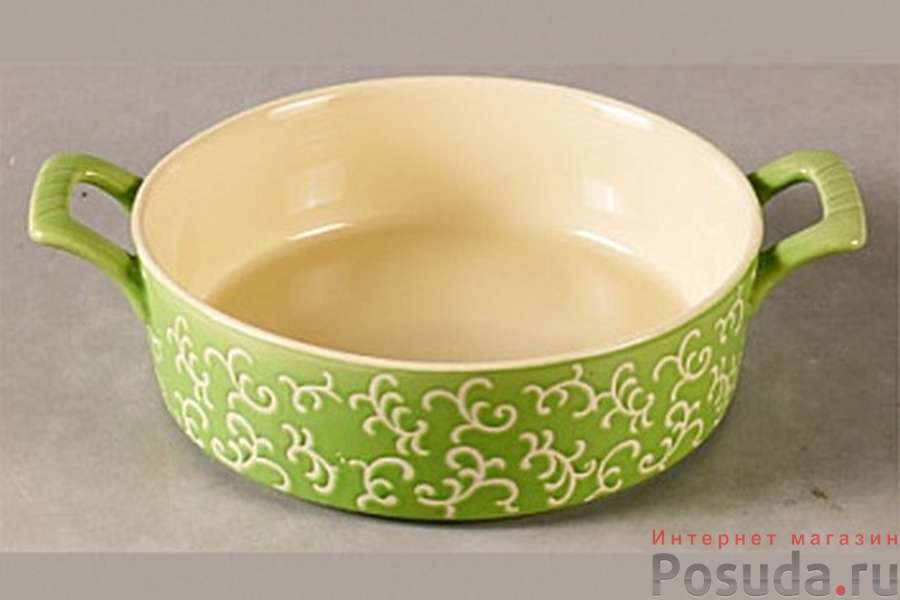 Форма керамическая круглая Appetite, зеленая