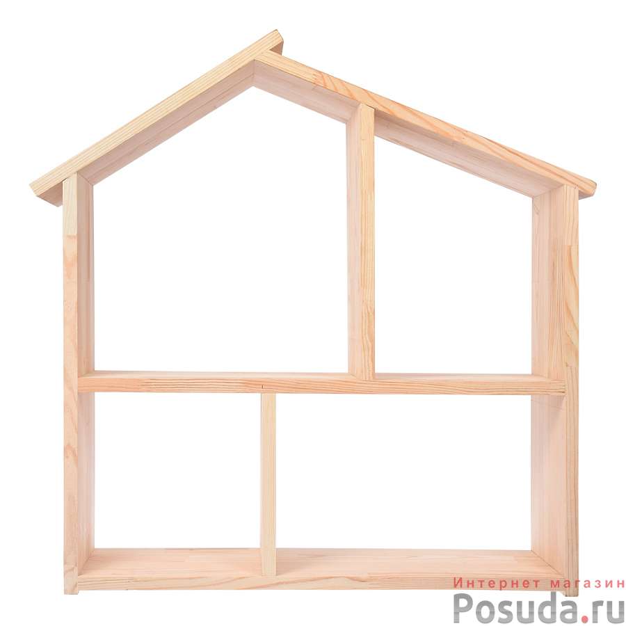 Полка - домик, 60х60х15 см, сосна