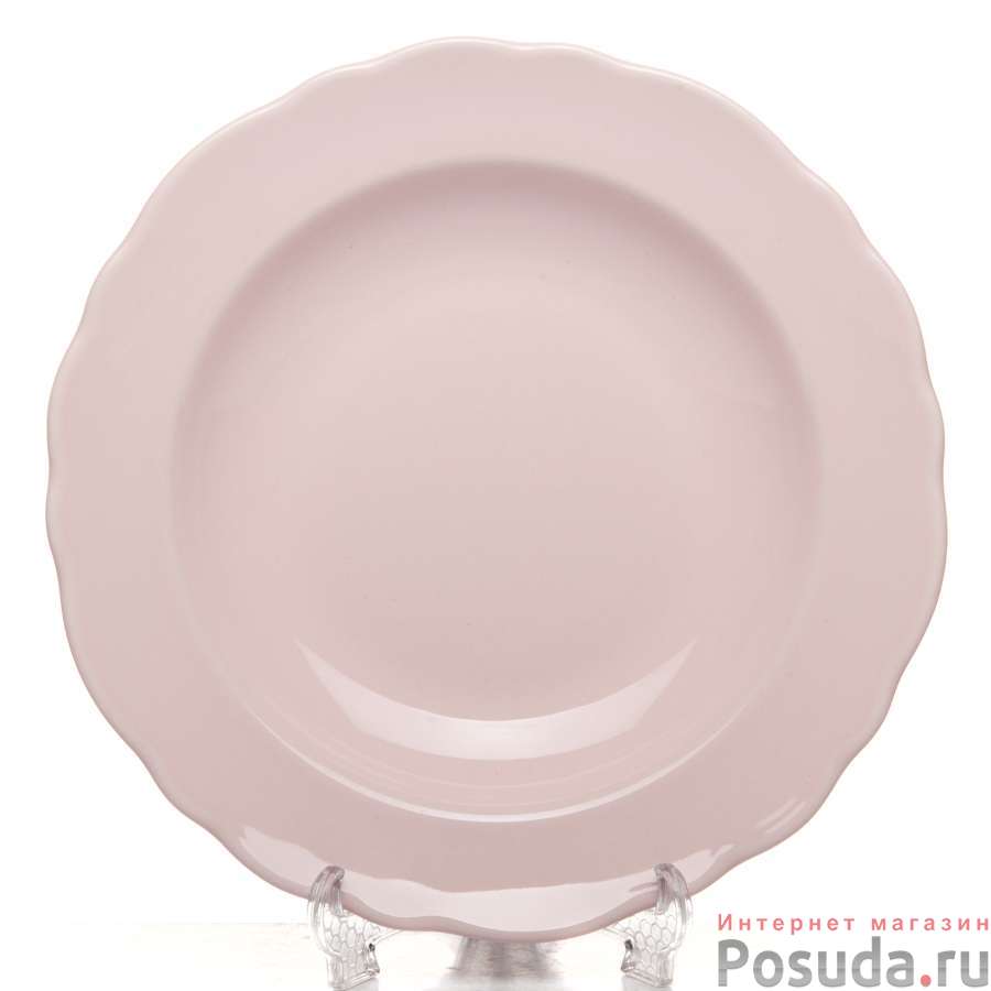 Тарелка глубокая LAR 22 см, розовая