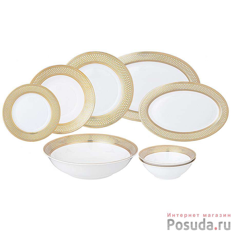 Столовый сервиз lefard Золотая сетка на 6 пер. 23 пр. арт. 770-228 ...
