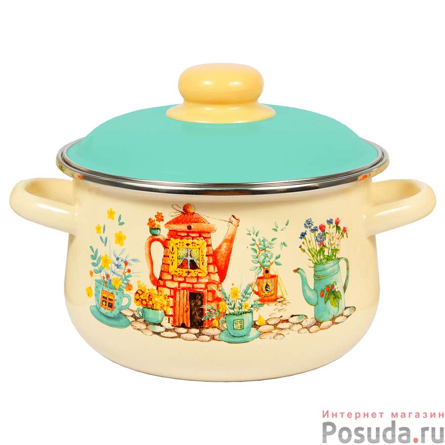Кастрюля 2,0л коническая Чайный домик, 1с45я