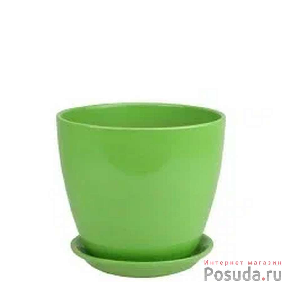 Горшок Бутон ГЛЯНЕЦ зеленый 18см ГЛ 03/3