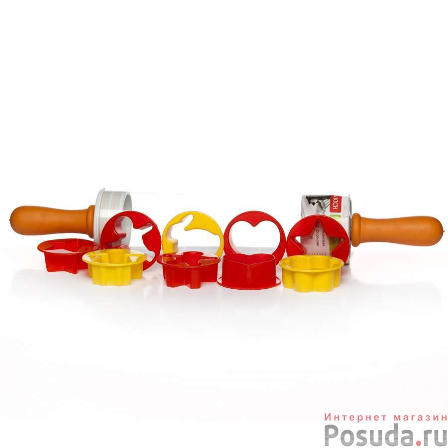 26107 Скалка пласт.+9фор/печен