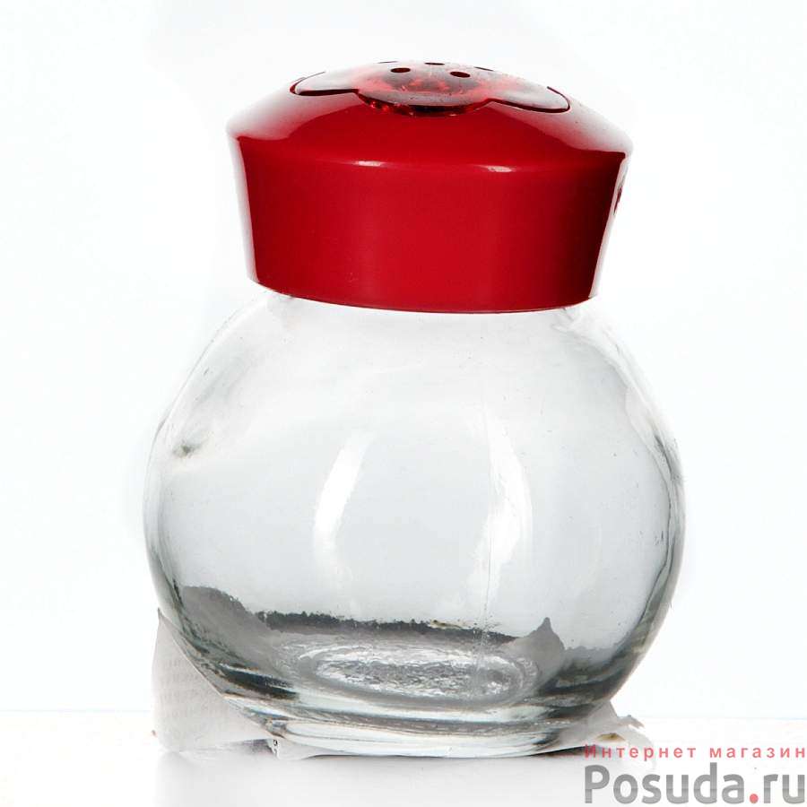 Солонка "Herevin", цвет: красный, прозрачный, 60 мл