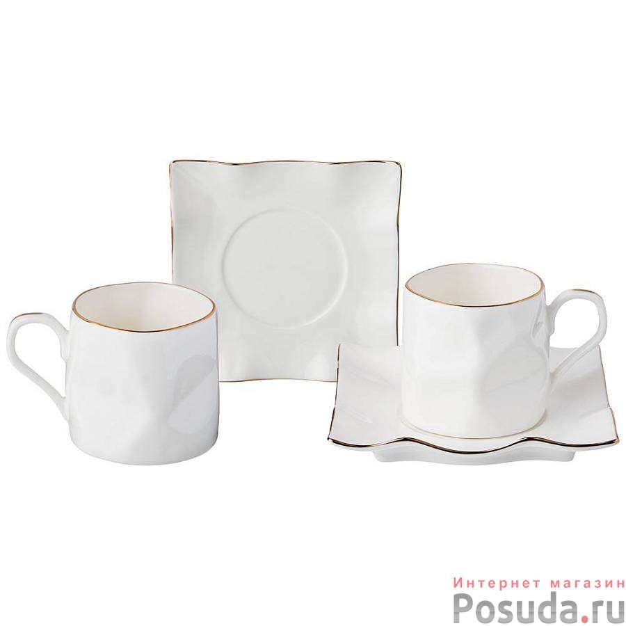 Кофейный набор lefard Раффл голд на 2 пер. 4 пр. 130 мл 