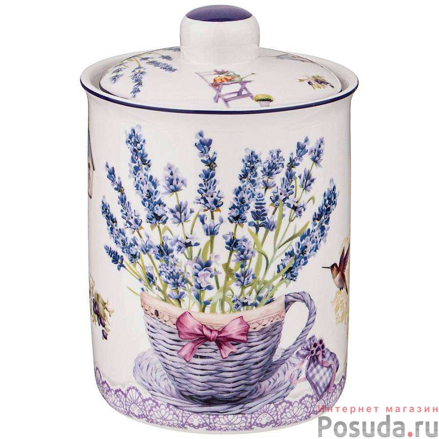 Банка с крышкой Прованс лаванда 14,5*10,5 см 750 мл 