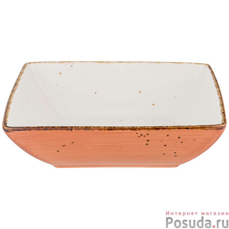 Тарелка десертная квадратная "NATURE" 17 см, цвет оранжевый