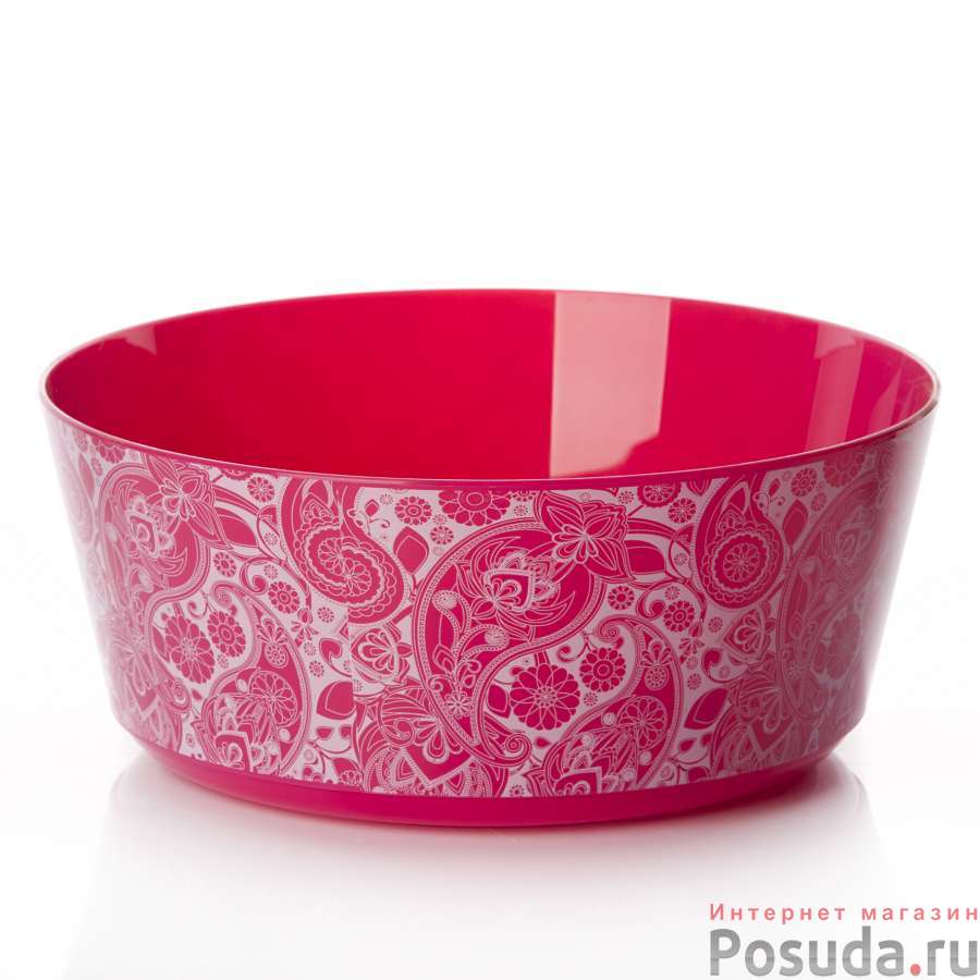Миска ДЕКО 3 л (узор малиновый)
