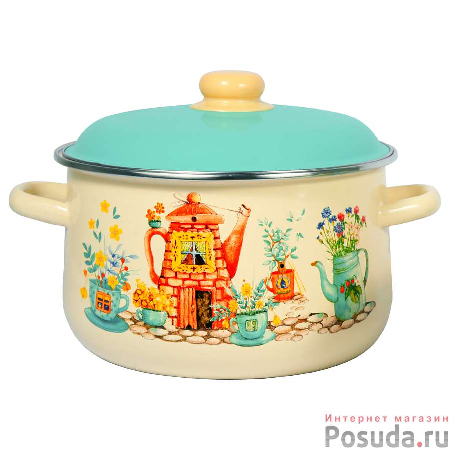 Кастрюля 5,5л коническая Чайный домик, 1с47я