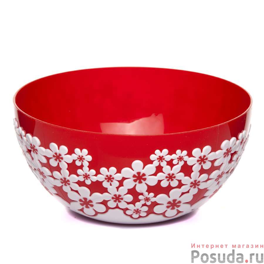 Салатник Дольче Вита 1,2 л без крышки (крас-бел)