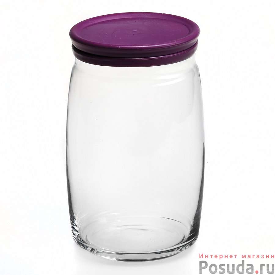 Банка Pasabahce ЧЕШНИ 1100 мл с сиреневой пласт.крышкой