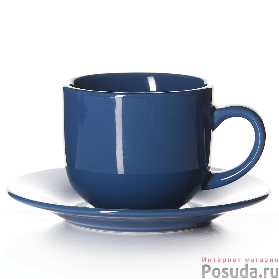 Чайная пара синяя, объем чашки 220 мл