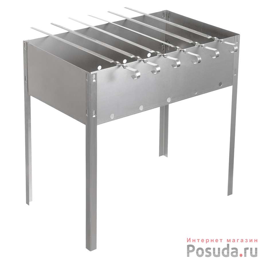 Мангал 500х300х500 мм, сборный, + 6 шампуров(нерж.), в картонной коробке