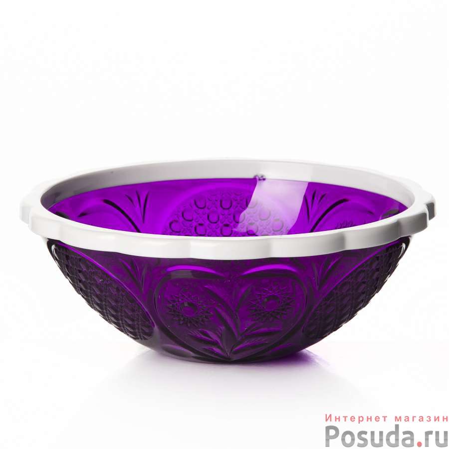Салатник Хрусталь 0,5 л (прозр. фиол. - бел.)