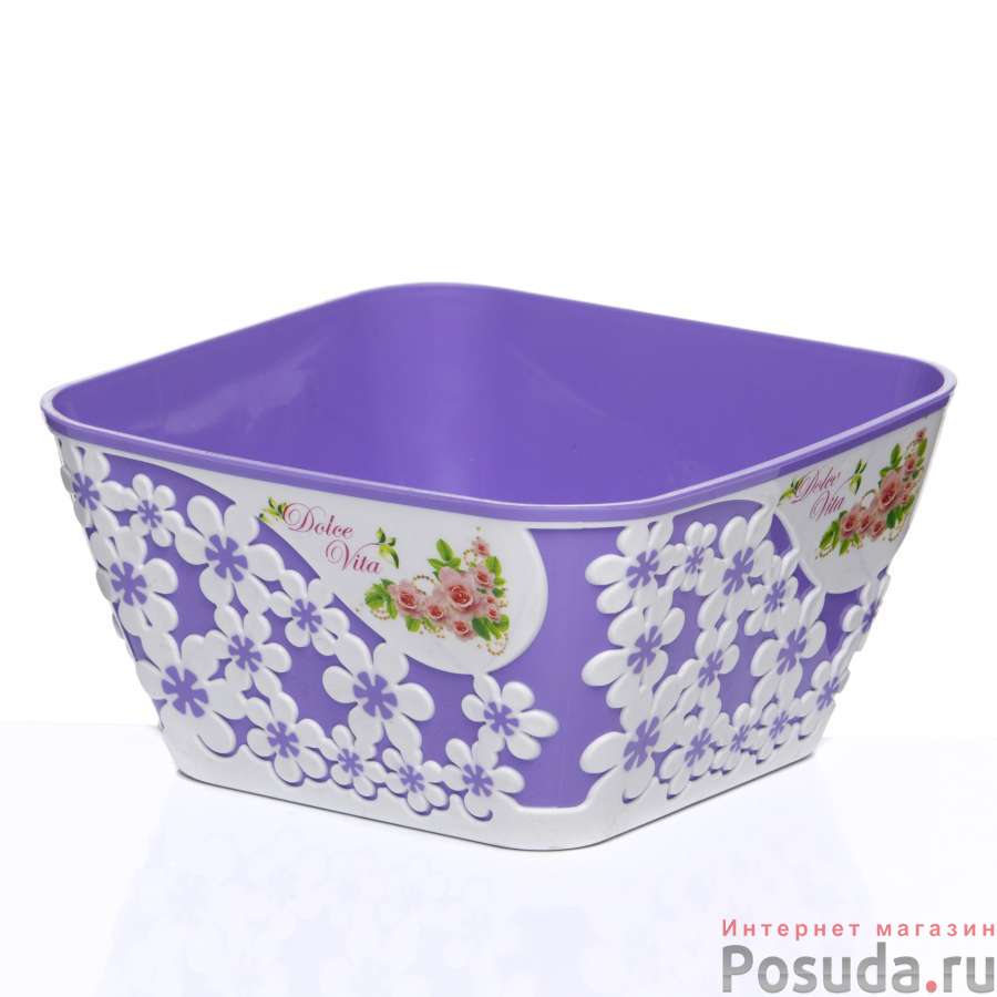 Салатник без крышки Дольче Вита 1,5 л (фиол.-бел.)