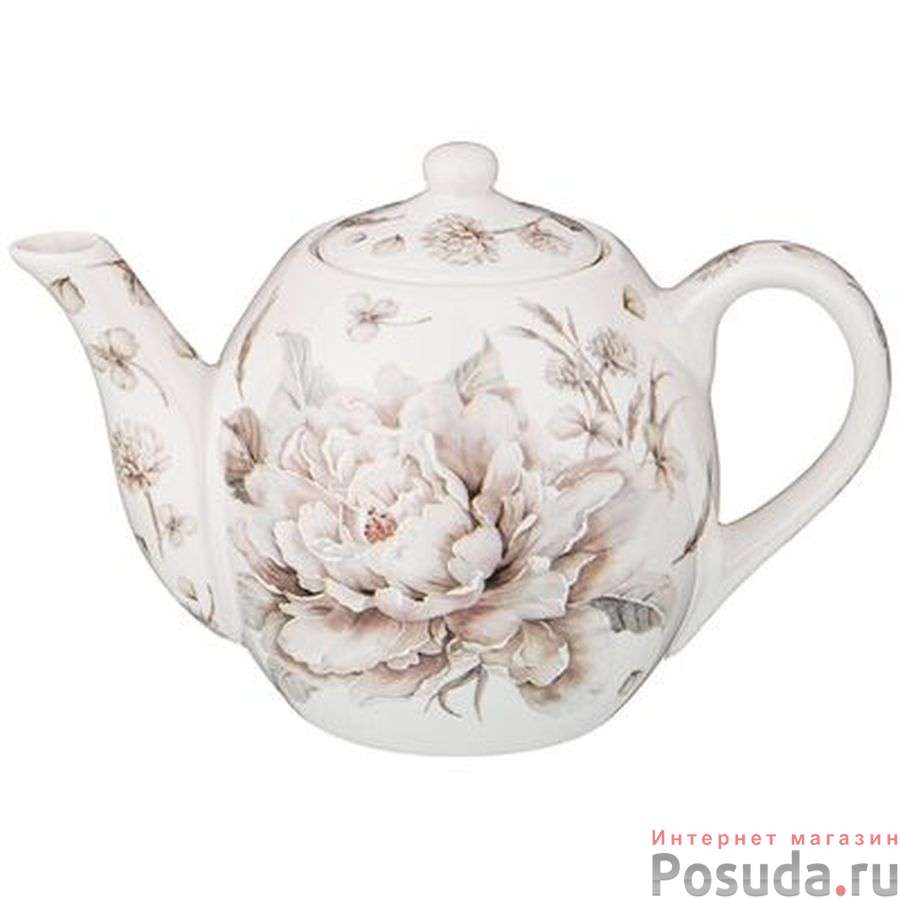 Чайник LEFARD "БЕЛЫЙ ЦВЕТОК" 600 мл цвет серый