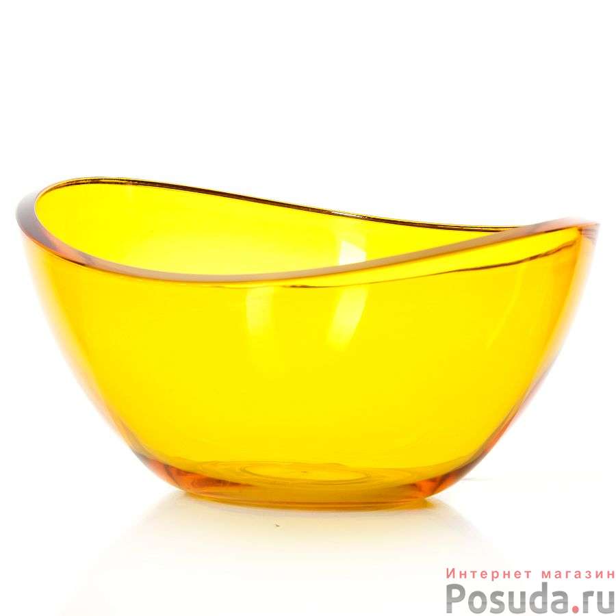 Салатник "КРИСТАЛЛ", объем 0,7 л (оранжевый прозрачный)