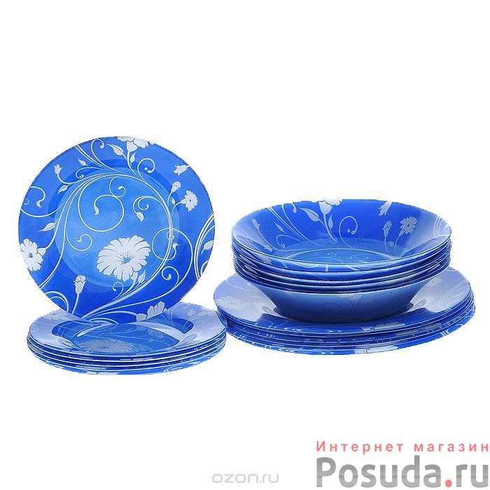 Набор тарелок упроч. УОРКШОП БЛЮ СЕРЕНЕЙД 18пр.