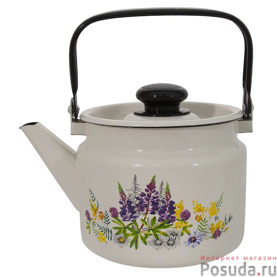 Чайник эмал 2,0л Люпины, 27104П2