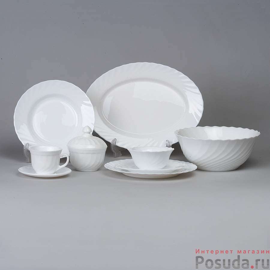 Набор столовый на 6 персон Luminarc Trianon, 40 предметов (белый)