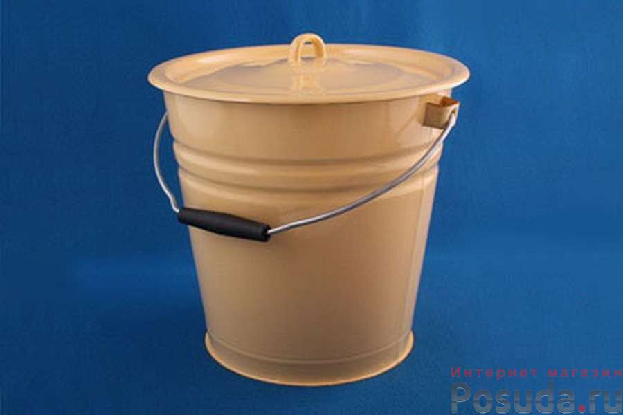 Ведро 12л коническое с крышкой, без рисунка
