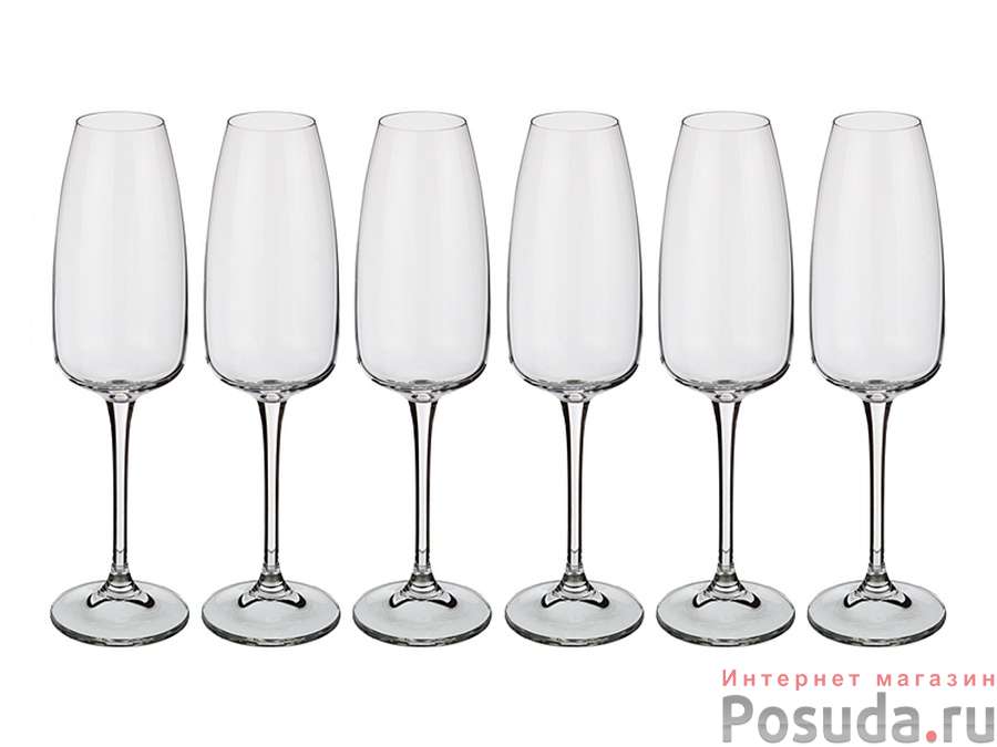 Набор бокалов для шампанского из 6 шт. "Alizee / anser" 290 мл. высота=25 см.