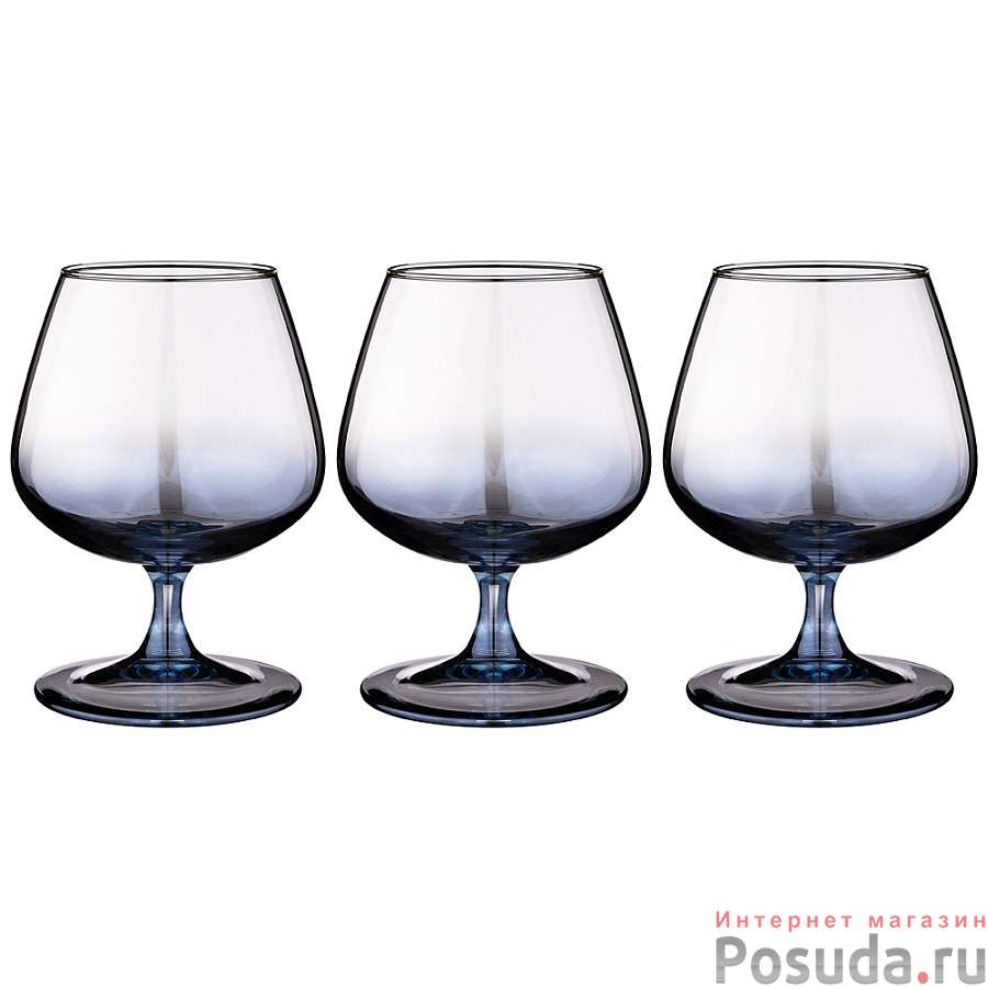 Набор бокалов для бренди из 3 шт Черное море омбре 410 мл