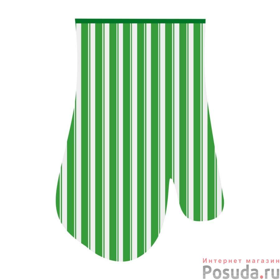 Прихватка-рукавица "Полоски" 17*27см (зелен.) NEW