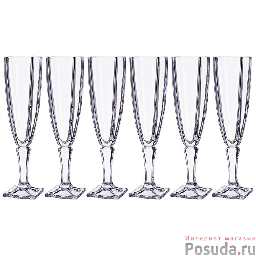 Набор бокалов для шампанского из 6 шт. Arezzo 140 мл высота=21 см