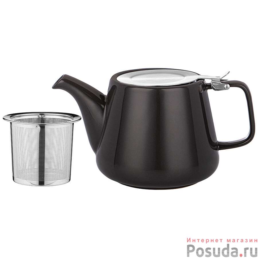 Чайник с металл.ситом и крышкой bronco Luster 1200мл, 23,5*11*12,5см, темно-серый 