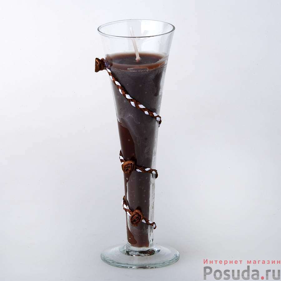 Свеча декоративная в стекле, высота 15 см
