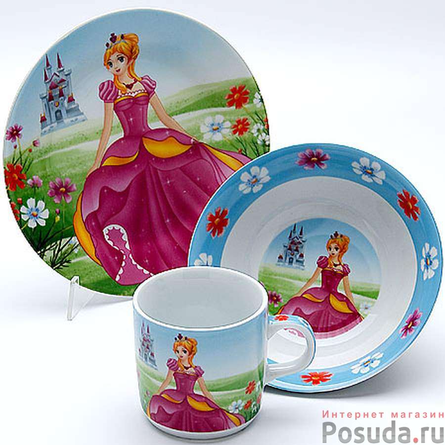 Набор детской посуды Loraine Принцесса, 3 предмета
