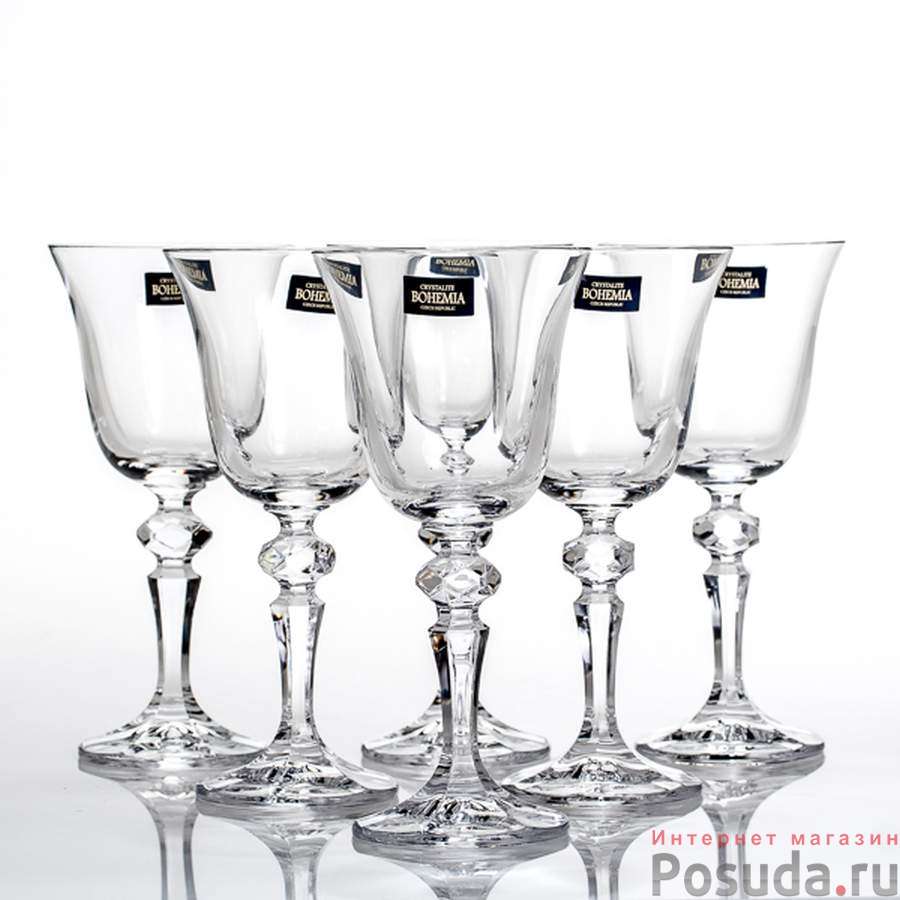 Набор бокалов для вина 6шт Crystalite Bohemia Rose, 170 мл